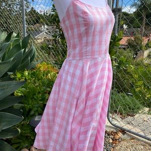 Pink Checkered Pinup Dress